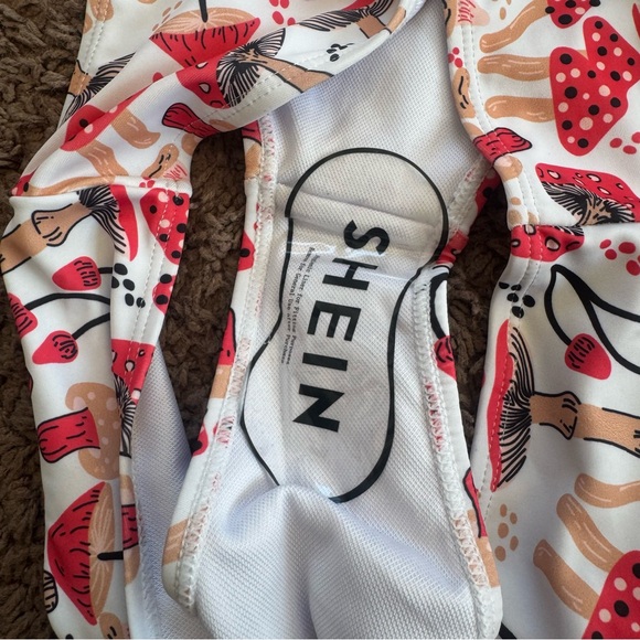 SHEIN Mushroom Print Two Piece Swimsuit Bathing Suit Size L NEW - Picture 3 of 5